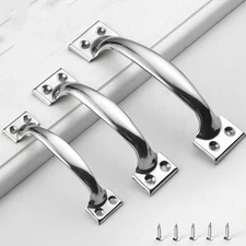 Hot Home Gate Door 4 Holes Pull Handle 4''-6'' with Screws,Stainless Steel