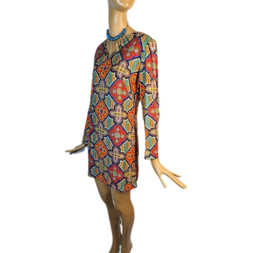 60s Mod vintage psychedelic long sleeve mini dress puff sleeve babydoll dress, $50 - Photo 5