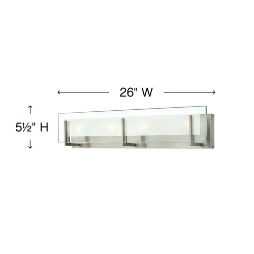 Hinkley Latitude 26" Wide Brushed Nickel Modern Bathroom Vanity Light - Picture 4 of 10