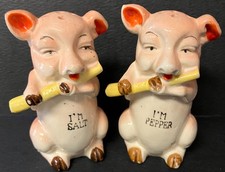 Vintage 50s - Pigs Playing Flutes - Ceramic  ...