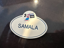 Vintage Disney Store Cast Member Name Tag Badge Samala Mickey Mouse Clapperboard