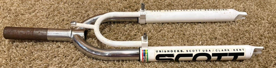 Scott Unishock S World Champion white Suspension Fork Clark Kent 1 1/8 Some Rust - Image 2 of 4