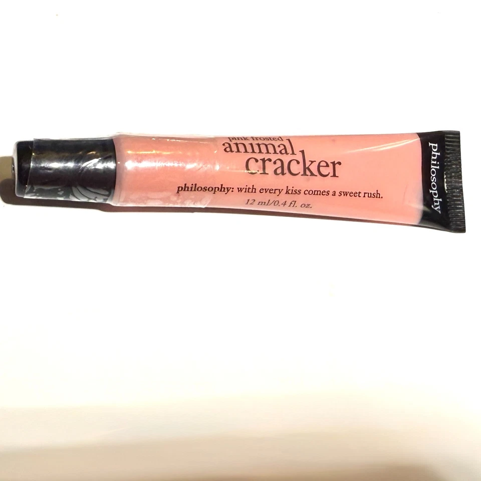 Philosophy PINK FROSTED ANIMAL CRACKER Lip Shine Gloss 0.4 oz New & Sealed -RARE - Image 2 of 2