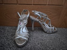 lipsy strappy silver shoes size 3