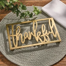 Thankful Metal Trivet Fall Thanksgiving Country Farmhouse Table Decor New