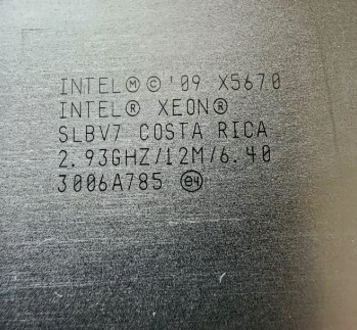 Intel Xeon X5670 2.93GHz 6-Core LGA1366 CPU SLBV7 12MB Cache 6.4GT/s VT-x - Image 2 of 3