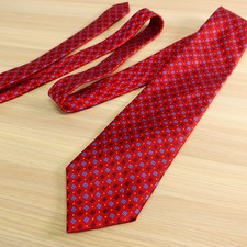 Brooks Brothers Makers Tie XL Mens Red Geometric Jacquard Silk VTG Bold USA Made