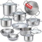 Mueller Pots and Pans Set 17-Piece Ultra-Clad Pro Stainless Steel Cookware Set