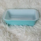 Pyrex 213 Vintage Glass Loaf Pan 1.5 qt Blue/White 9x3.5 Oven Safe