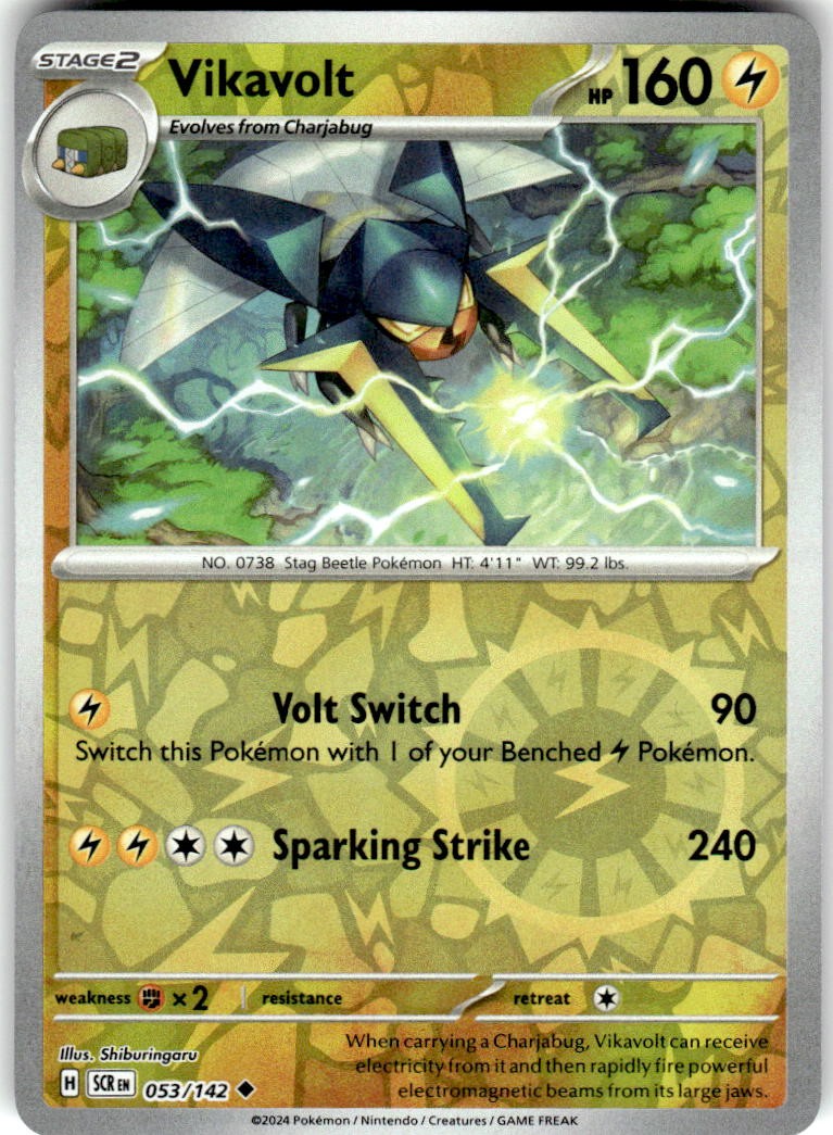 Vikavolt 53/142 Uncommon Stellar Crown Pokemon Reverse Holo NM/M