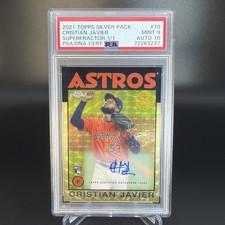 Cristian Javier 2021 Topps Chrome RC Superfractor #1/1 auto PSA 9/10 Astros