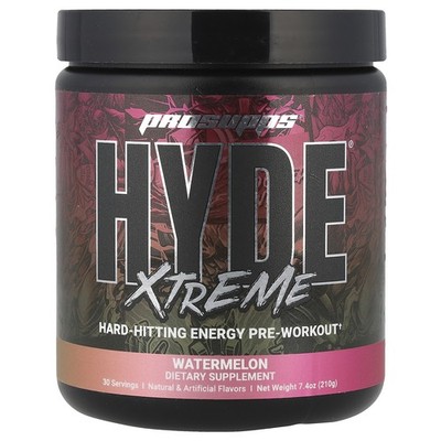 Hyde Xtreme , Hard-Hitting Energy Pre Workout, Watermelon, 7.4 oz (210 g)