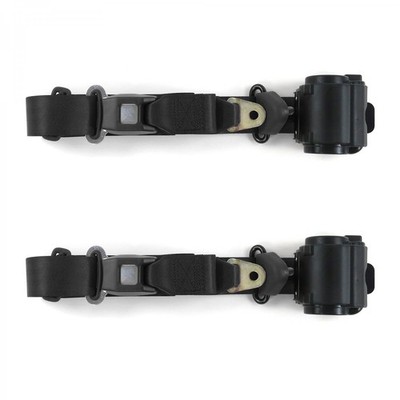 JP Wagoneer 1963 - 1991 Standard 3pt BK Retract Bucket Seat Belt Kit-2 Belts