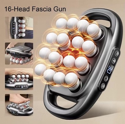  16-Head Fascia Massage Gun High-Frequency Vibration Deep Tissue Massager 