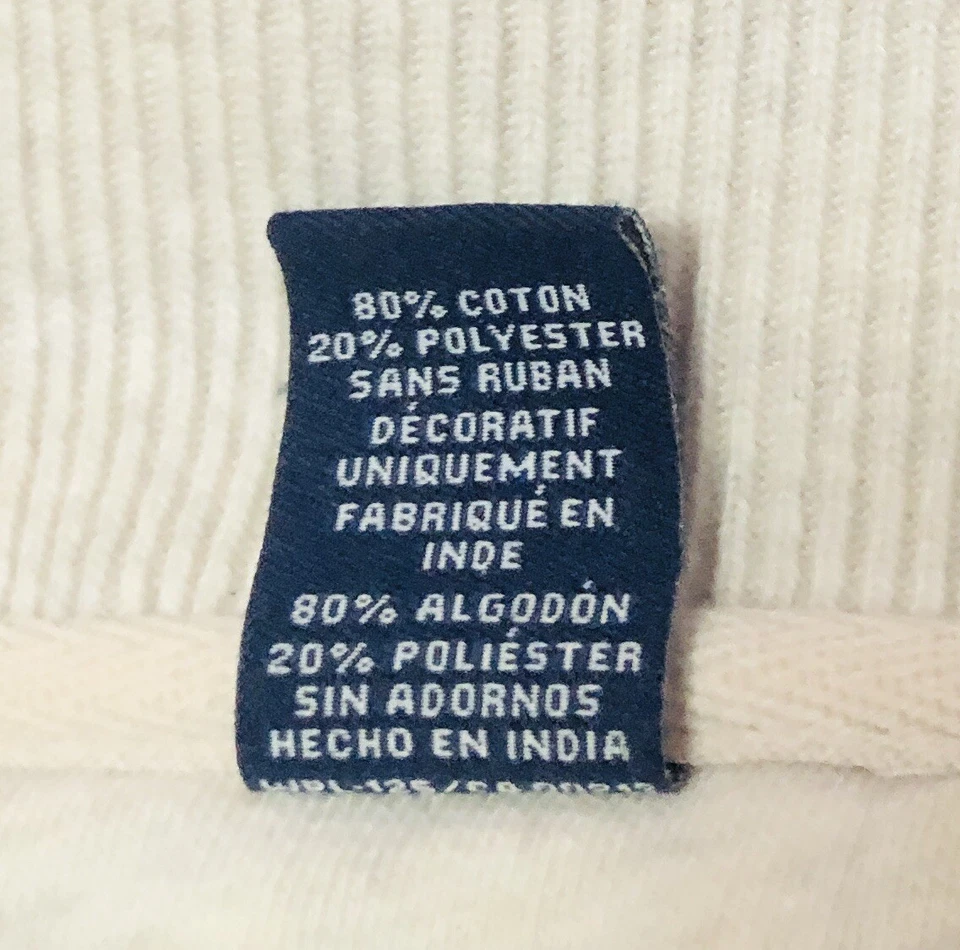 Vintage Chaps 1/4 Zip Pullover Fleece Sweater Ribbed Collar & Cuffs Mens XL  - Image 4 of 4