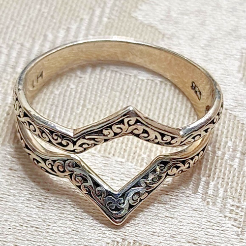 LOIS HILL STERLING SILVER OPEN SCROLL RING SIZE 6 HANDCRAFTED VINTAGE STYLE - Picture 3 of 13