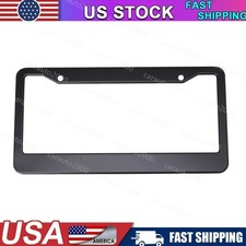 Black License Plate Frame Tag Cover Metal Stainless Front Back Universal Car