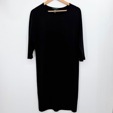 Lauren Ralph Lauren Black Dolman Sleeve Shift Dress Crew Neck Jersey Knit M