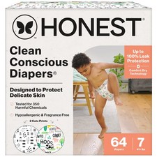 The Honest Company Diapers Hypoallergenic Pattern Play Size 7, 64 Count
