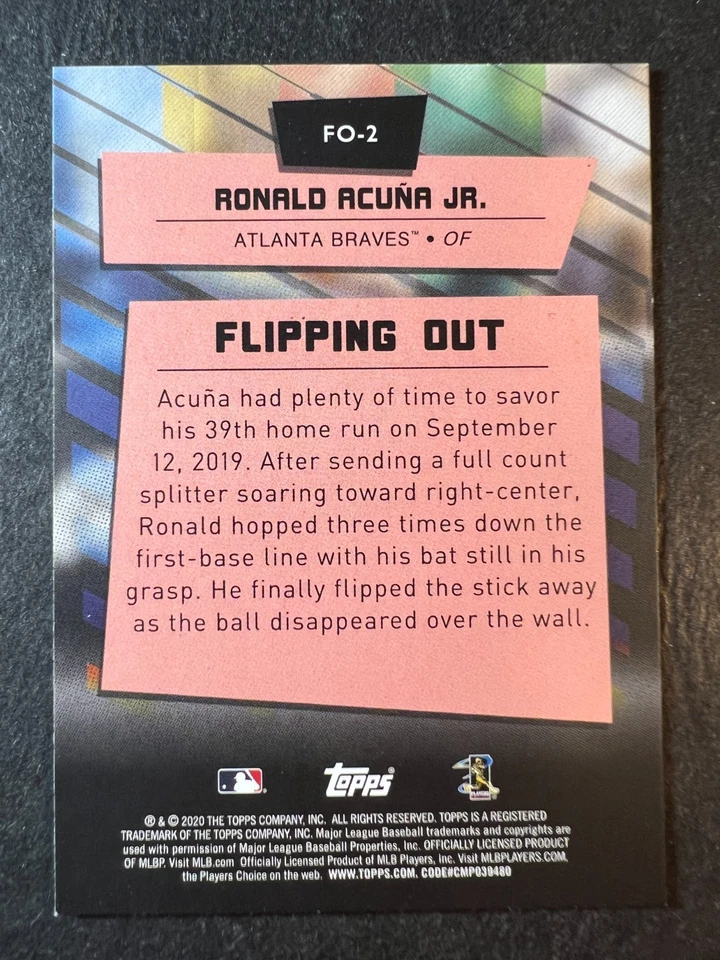 2020 Topps Big League Flipping Out Ronald Acuna Jr. #FO-2 - Image 2 of 2