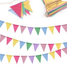 50x Waterproof Triangle Flags Bunting Banner Outdoor Bunting for Garden Holiday