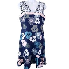 Karl Lagerfeld Paris Dress Size 6 Sleeveless Floral V-Neck Ruffle Hem Lined Zip