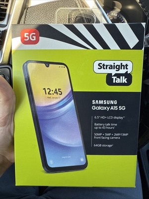 New Sealed Samsung Galaxy A15 64GB 8GB 5G Smartphone 50MP Black (Straight Talk)