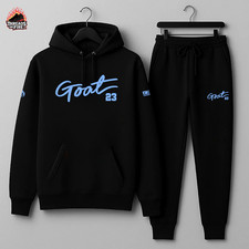Men's Black Sky Blue 23 Legend Hoodie Joggers Sweatsuit To Match Jordan 11 Gamma