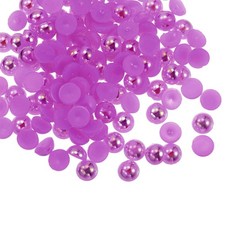 300pcs Flatback Pearls 6mm ABS Plastic Half Round Dome Pearls, Purple