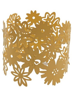PartyLite Abdeckung für Gartenblumen Blumen Design Kunststoff Gelb 11x11cm