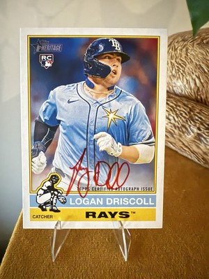 2025 Topps Heritage Logan Driscoll RC Real One Auto Red /76