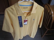 NWT IZOD Advantage Performance Mens Large Natural Stretch Golf Polo Shirt Yellow