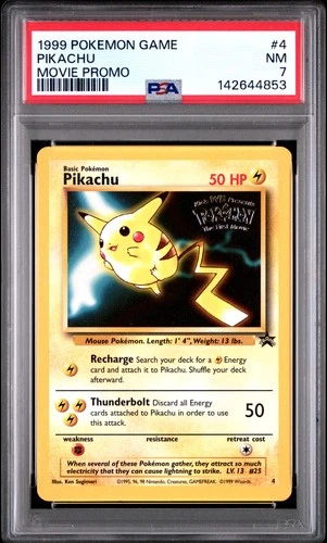 1999 POKEMON GAME MOVIE PROMO #4 PIKACHU PSA 7