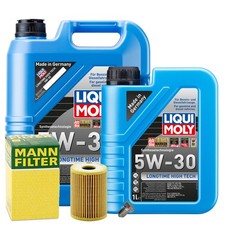 Motoröl 5W30 LIQUI MOLY Longtime High Tech 6L+MANN Ölfilter+Ölablassschraube