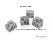 Whistle Stop Models HO2211 HO Concrete Block Set, Resin 3D Printed