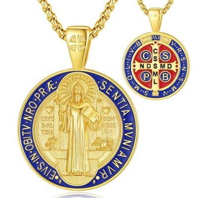 925 Sterling Silver St Benedict/St Michael/St Christopher/Archangel Raphael G...
