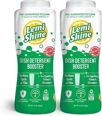 Lemi Shine Dishwasher Detergent Booster 48 Ounce Hard Water Fighter