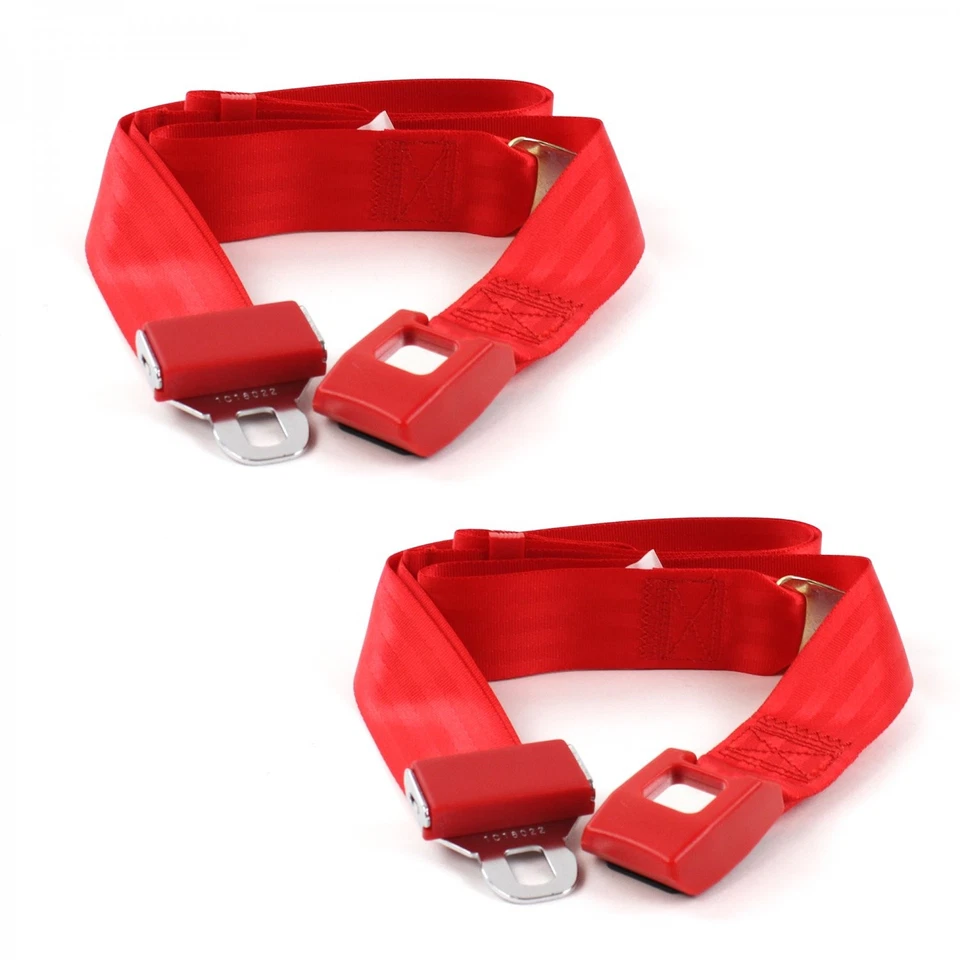 Kit de cinturón de seguridad Early Cars 1935 - 1940 estándar 2pt cubo de regazo rojo - 2 cinturones rata Foto 2 de 2