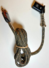 Vintage GE Bakelite Cloth Cord Power Angled Plug Type Iron Toaster Percolator