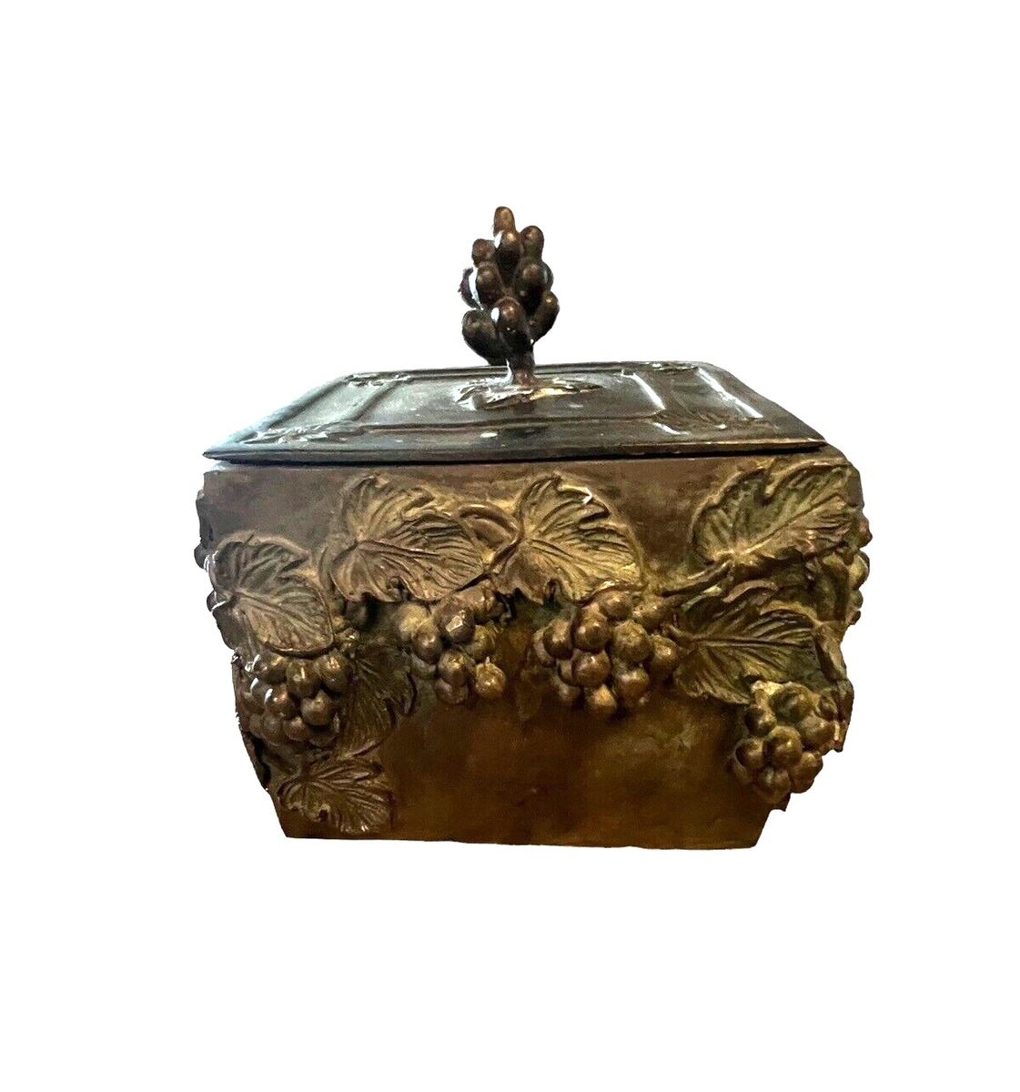 メートランドスミス MAITLAND SMITH 陶器製壺　蓋付き　ヴィンテージ Maitland Smith Bronze Lidded Box Grape Leaves Handmade | eBay