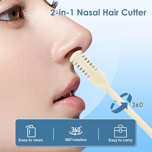 6 Pcs 2-In-1 Nasal Hair Cutter, Upgrade Double Sided Nose Hair Knife, 360° Nostr - Picture 4 of 7