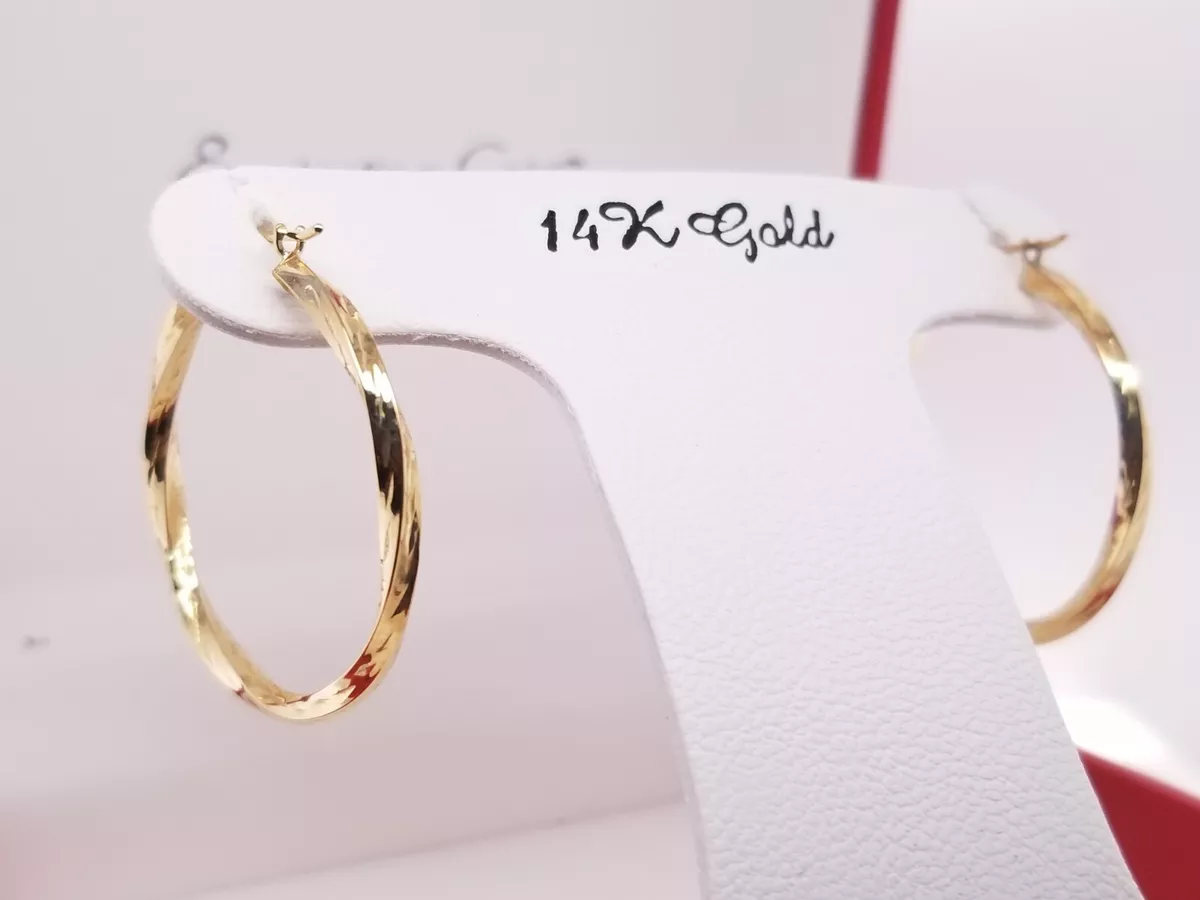 Everlasting gold 14k gold hoop deals earrings