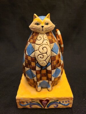 Jim Shore Abigail Patchwork Fat Cat Figurine Heartwood Creek 2003