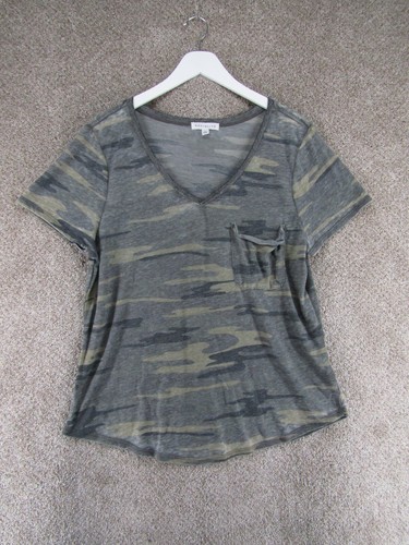 Socialite Camo V Neck Short Sleeve 