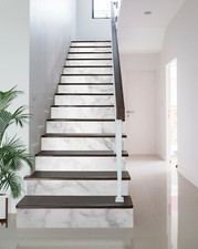 3D White Marble 1418NA Stair Risers Decoration Photo Mural Vinyl Wallpaper Fay