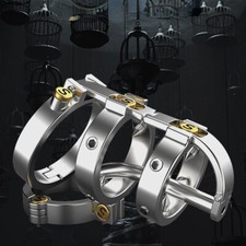 New Male Stainless Steel Chastity Cage Invisible Wear CB Lock Anti-cheating US