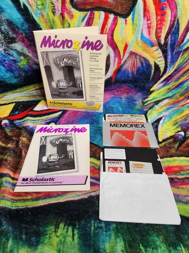 #14 Scholastic Microzine Funhouse Caper, Puzzler + Software, Apple II 2 ...
