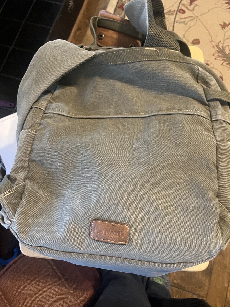 Cargoit Backpack army green canvas, padded shoulder straps  display picture 1
