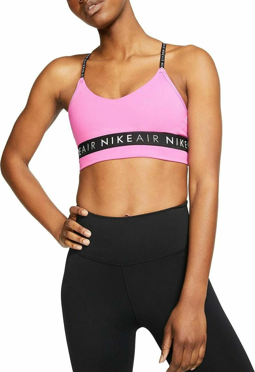 Nike training indy logo bra pink sale