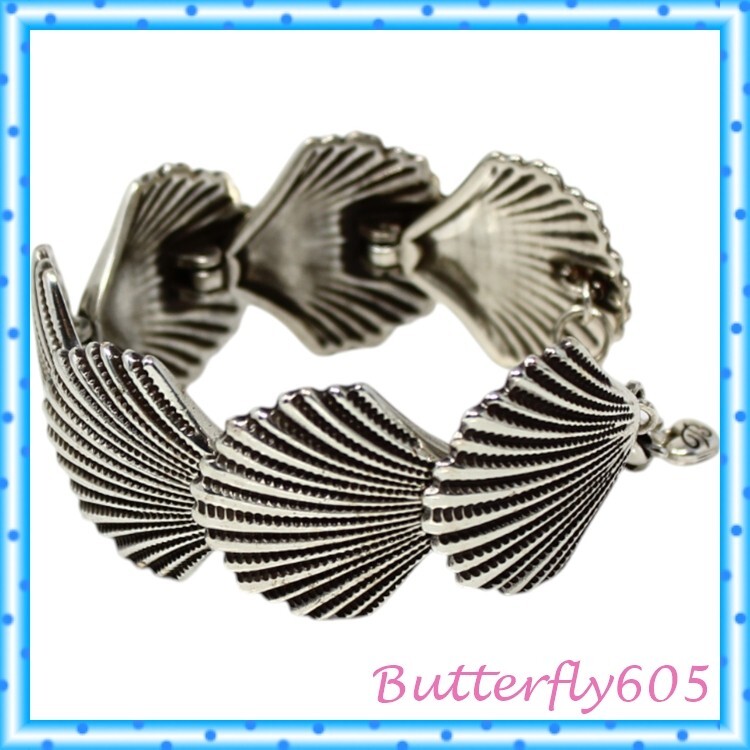 Brighton Silver Shells Flex Cuff Wide Bracelet - image 6